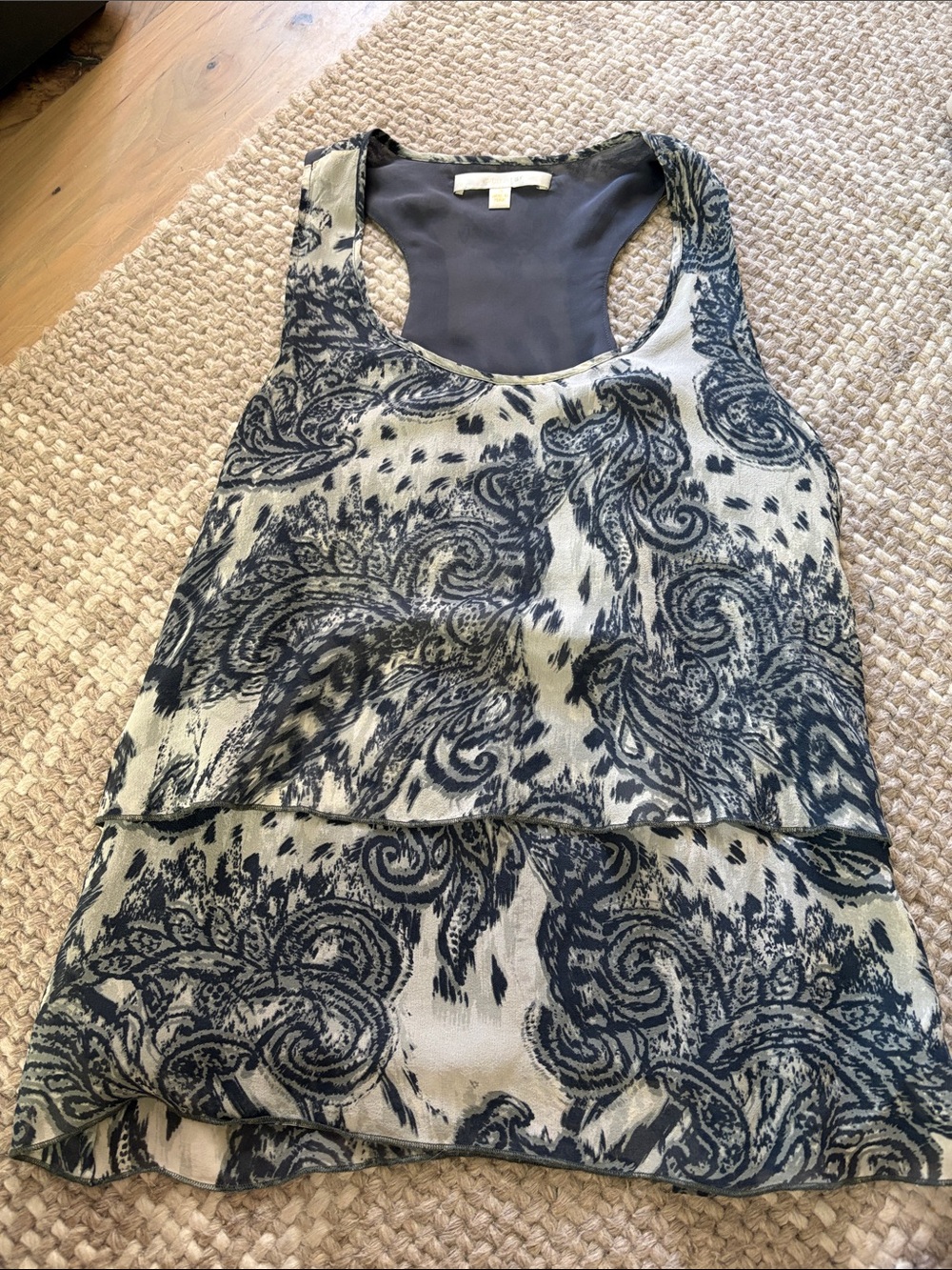 Layered Racerback Paisley Cami in Black and Cream